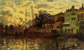  Evening Painting - The Dike at Zaandam Evening Claude Monet